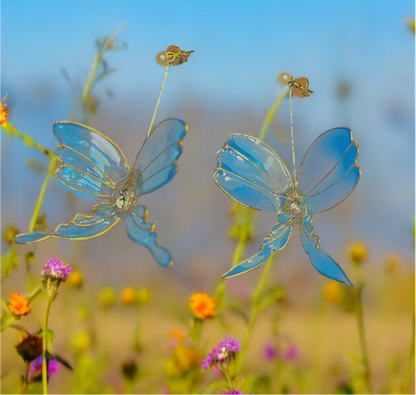 🧊水っぽい青い蝶のイヤリング🦋