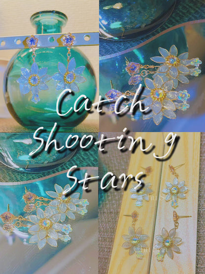 🌠Light Blue Shooting Star Starflower Earrings🌟(1 Pair)